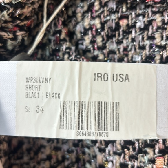 NWT IRO Paris tweed short sash high-waist, Vany frayed bouclé tweed. - Picture 5 of 12